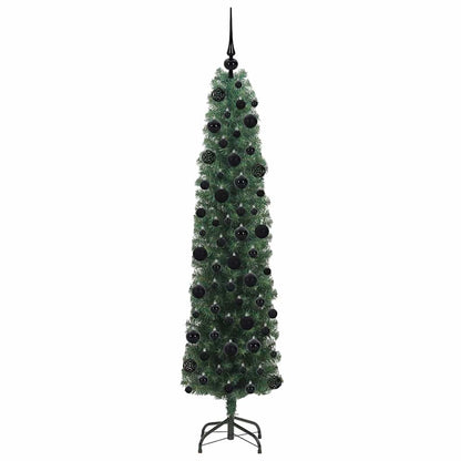 Kunstkerstboom Groen 180 cm PVC en Staal en Kunststof