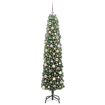 Kunstkerstboom Groen 180 cm PVC en Staal en Kunststof