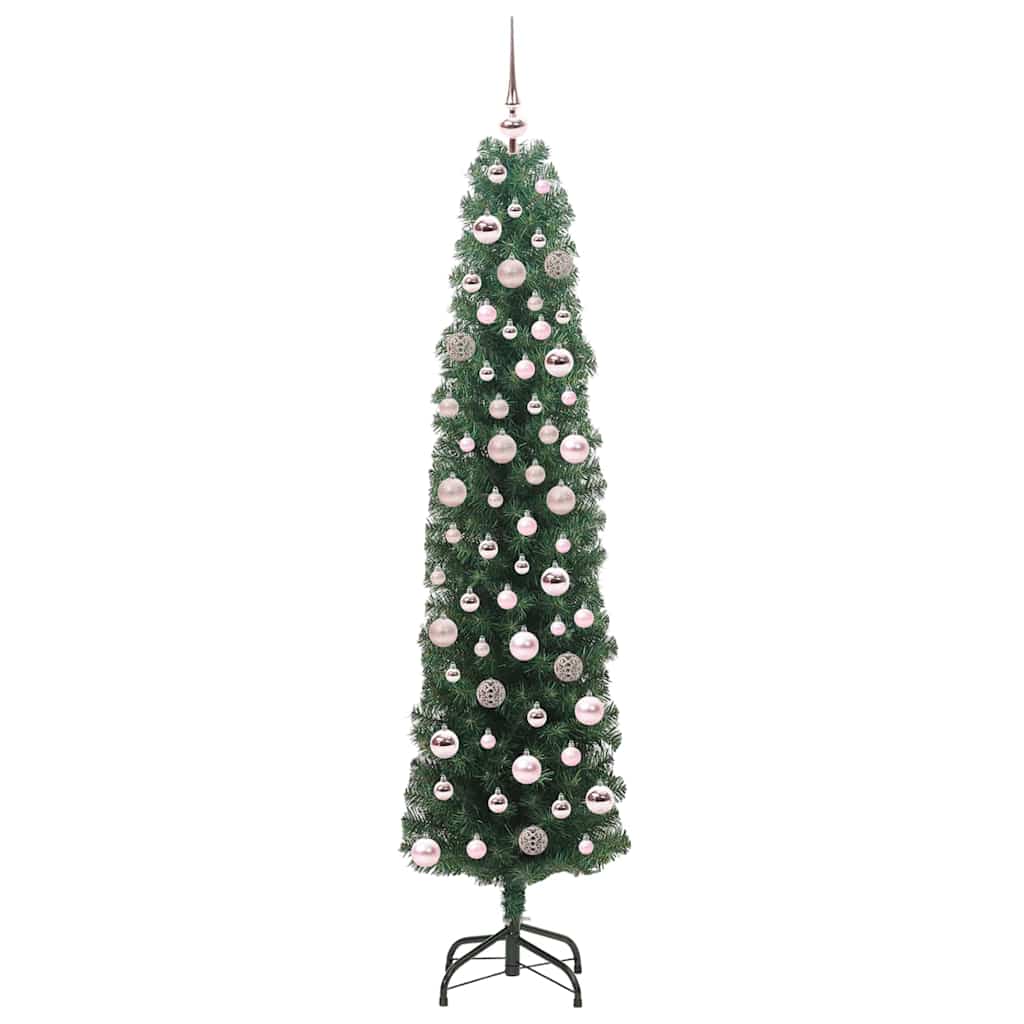 Kunstkerstboom Groen 180 cm PVC en Staal en Kunststof