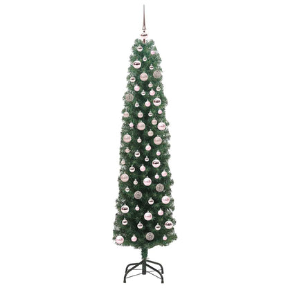 Kunstkerstboom Groen 180 cm PVC en Staal en Kunststof