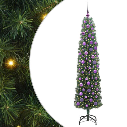 Kunstkerstboom Groen 180 cm PVC en Staal en Kunststof