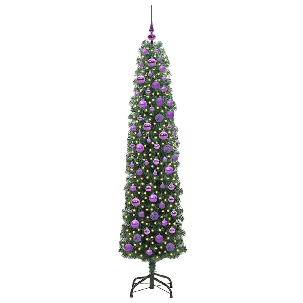 Kunstkerstboom Groen 180 cm PVC en Staal en Kunststof