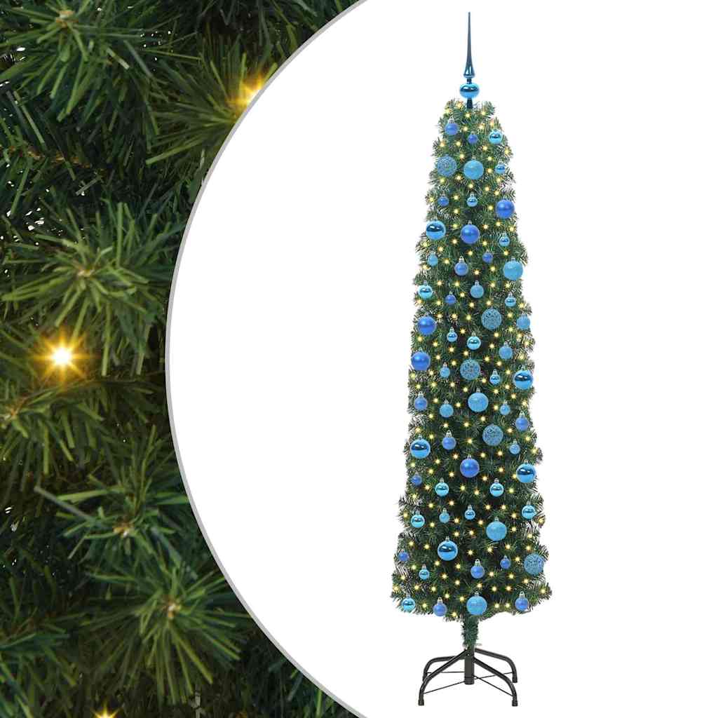 Kunstkerstboom Groen 180 cm PVC en Staal en Kunststof