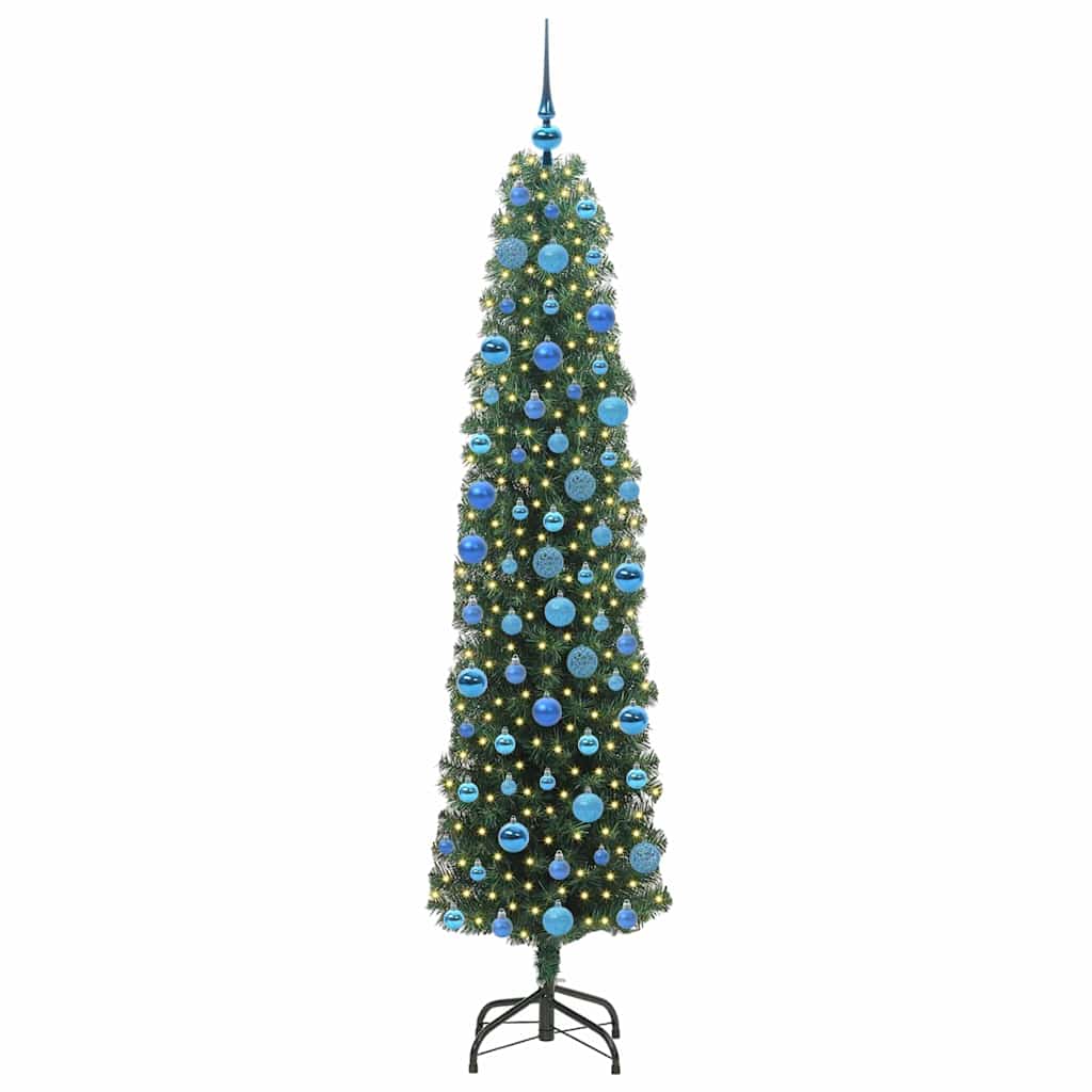 Kunstkerstboom Groen 180 cm PVC en Staal en Kunststof
