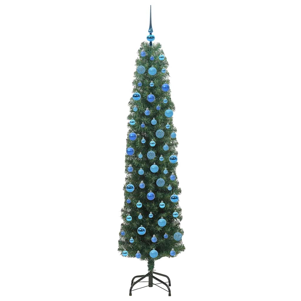 Kunstkerstboom Groen 180 cm PVC en Staal en Kunststof