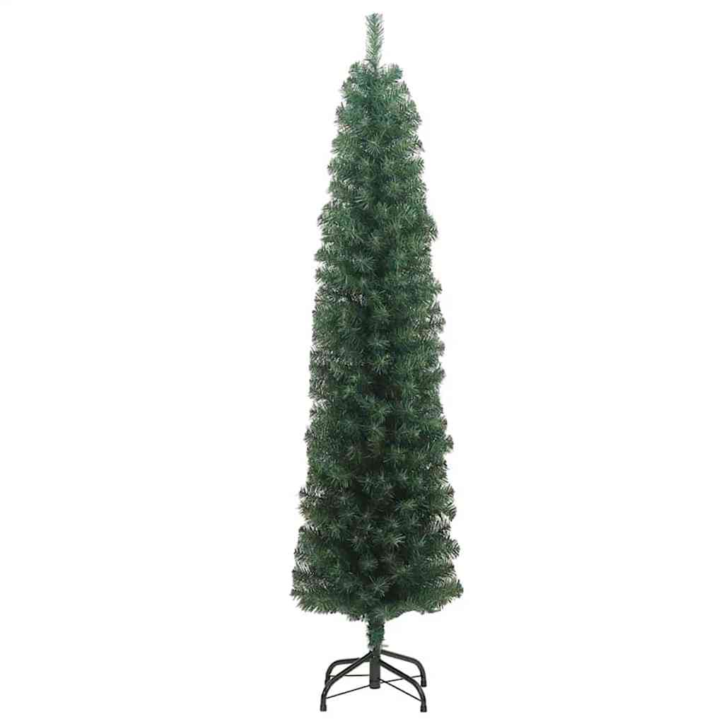 Kunstkerstboom Groen 210 cm PVC en Staal en Kunststof