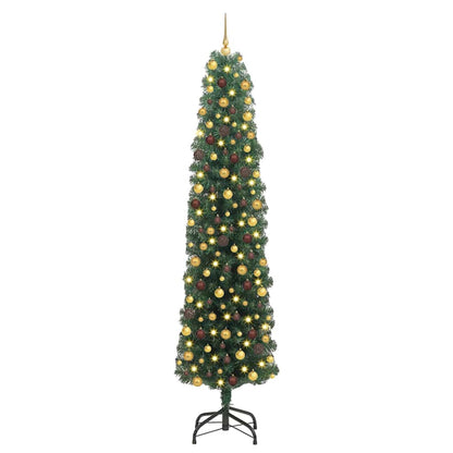 Kunstkerstboom Groen 210 cm PVC en Staal en Kunststof