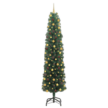 Kunstkerstboom Groen 210 cm PVC en Staal en Kunststof
