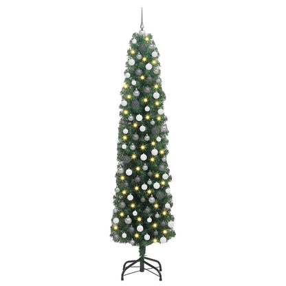 Kunstkerstboom Groen 210 cm PVC en Staal en Kunststof