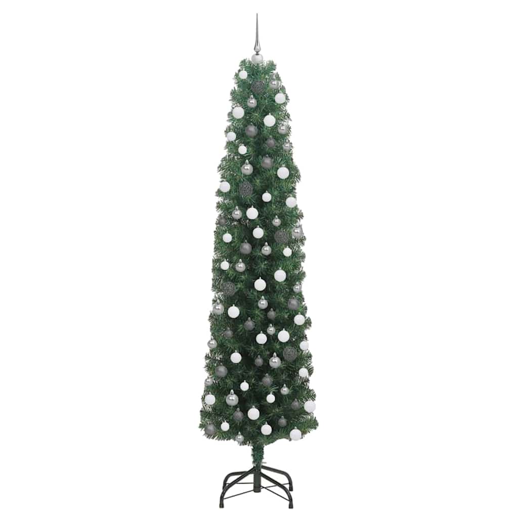 Kunstkerstboom Groen 210 cm PVC en Staal en Kunststof