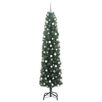 Kunstkerstboom Groen 210 cm PVC en Staal en Kunststof