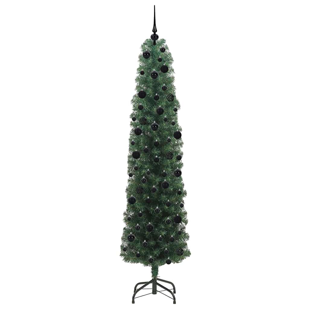 Kunstkerstboom Groen 240 cm PVC en Staal en Kunststof