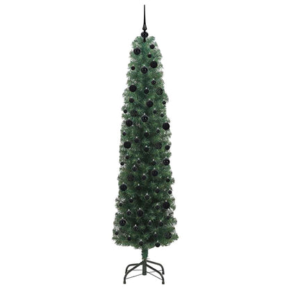 Kunstkerstboom Groen 240 cm PVC en Staal en Kunststof