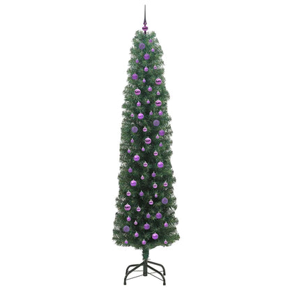 Kunstkerstboom Groen 240 cm PVC en Staal en Kunststof
