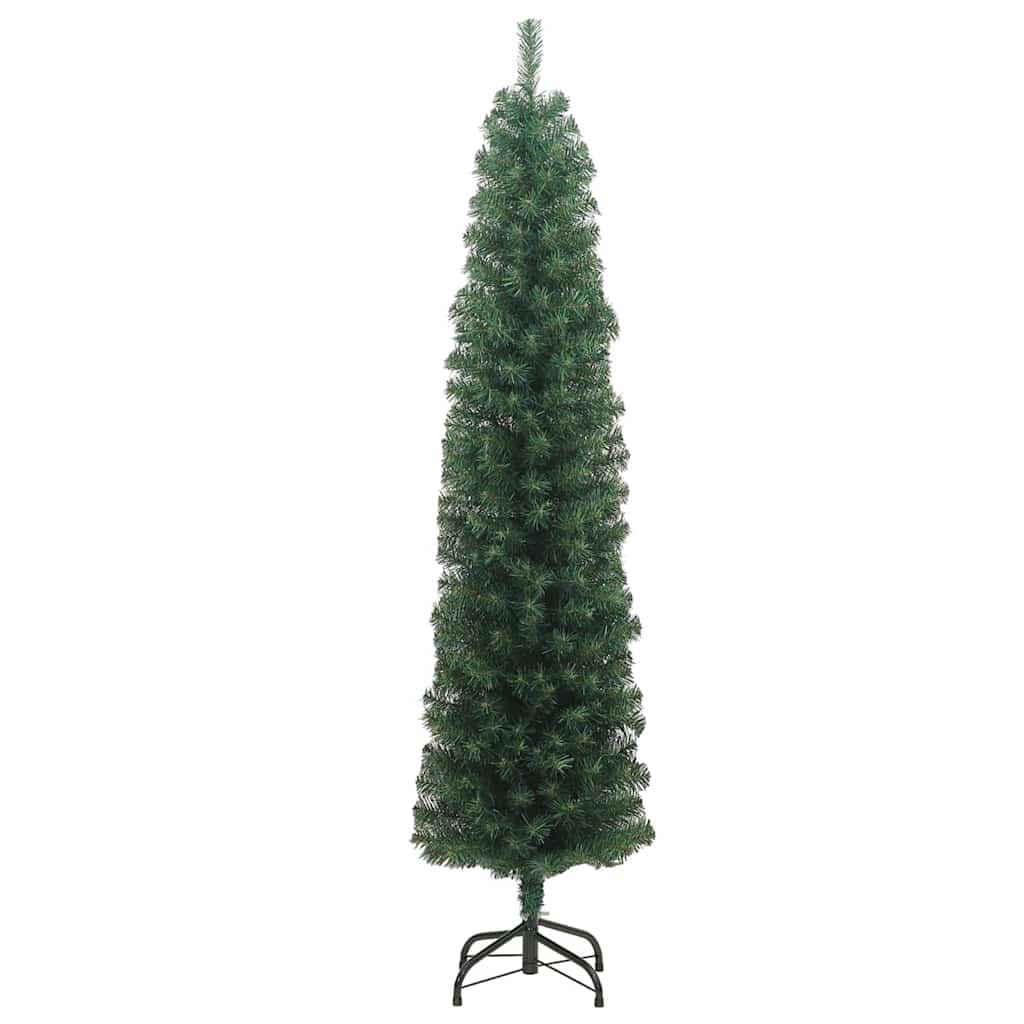 Kunstkerstboom Groen 240 cm PVC en Staal en Kunststof