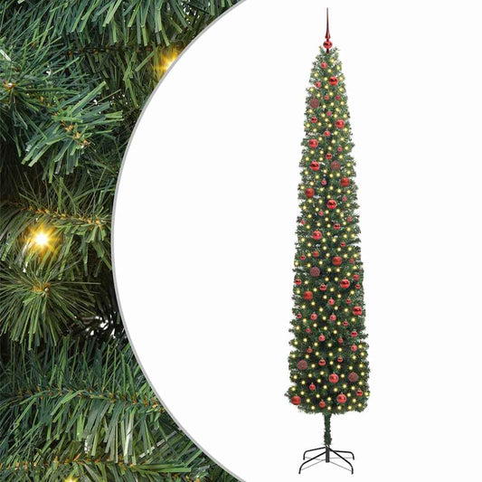 Kunstkerstboom Groen 270 cm PVC en Staal en Kunststof