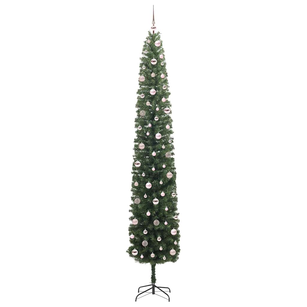 Kunstkerstboom Groen 270 cm PVC en Staal en Kunststof