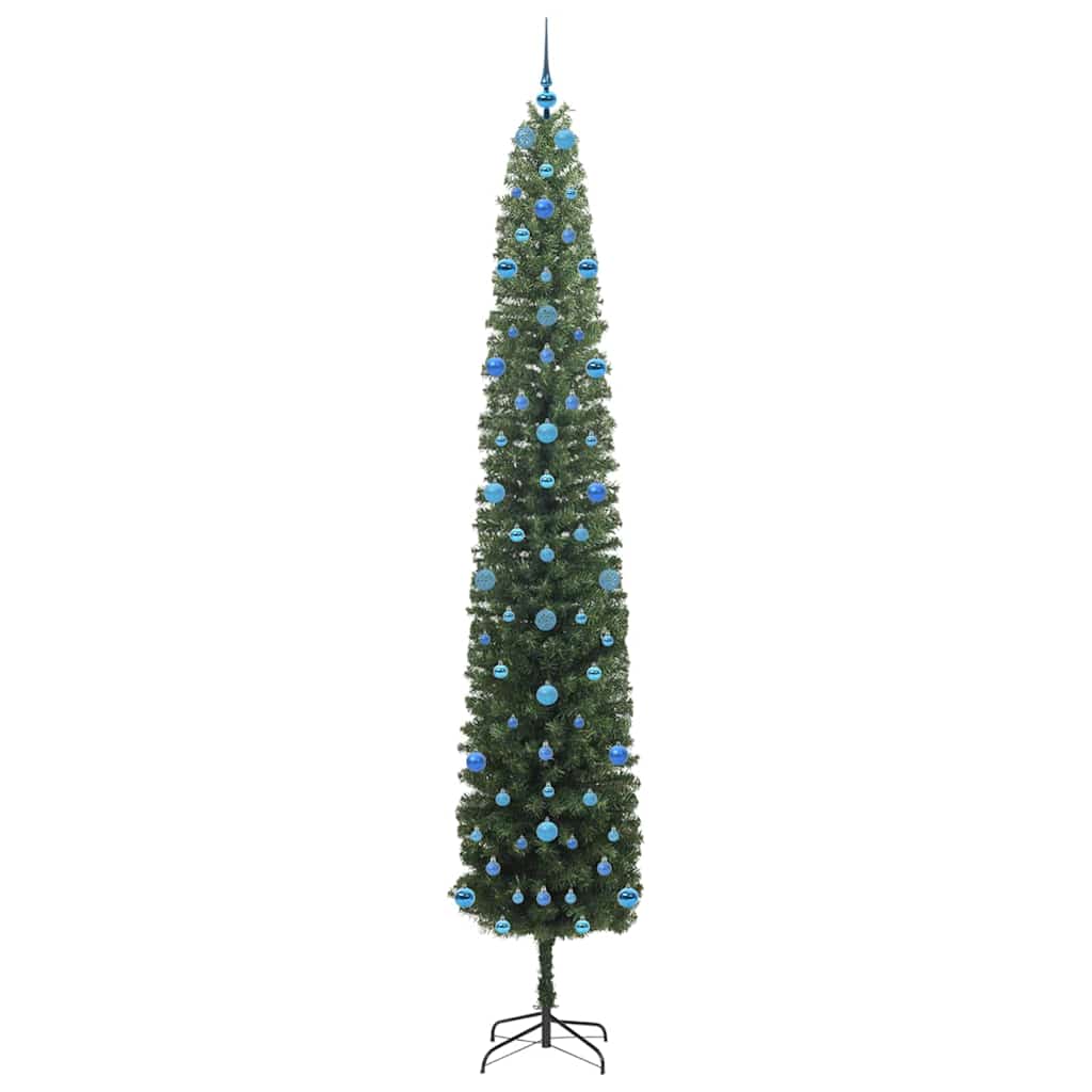 Kunstkerstboom Groen 270 cm PVC en Staal en Kunststof