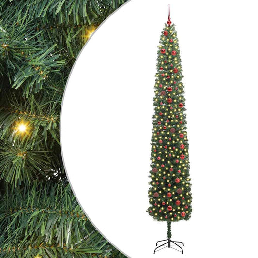 Kunstkerstboom Groen 300 cm PVC en Staal en Kunststof
