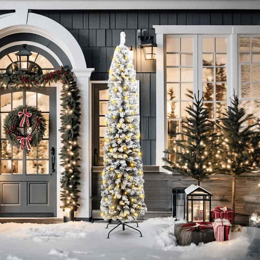 Kunstkerstboom Groen 210 cm PVC en Staal en Kunststof