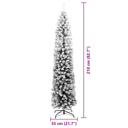 Kunstkerstboom Groen 210 cm PVC en Staal en Kunststof