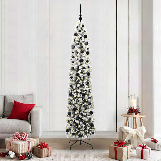 Kunstkerstboom Groen 210 cm PVC en Staal en Kunststof