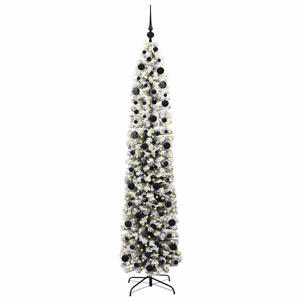 Kunstkerstboom Groen 210 cm PVC en Staal en Kunststof