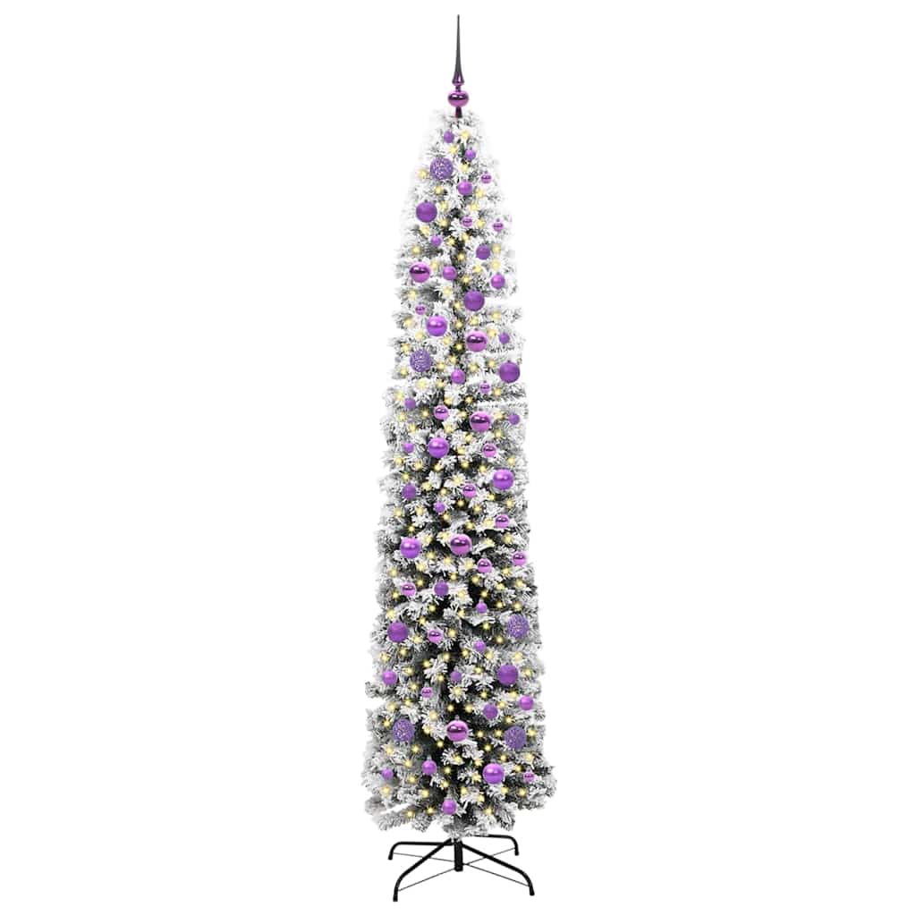 Kunstkerstboom Groen 210 cm PVC en Staal en Kunststof