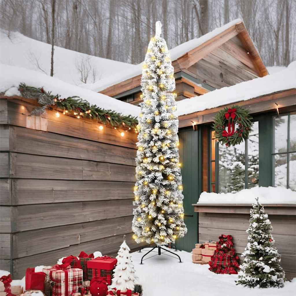 Kunstkerstboom Groen 240 cm PVC en Staal en Kunststof