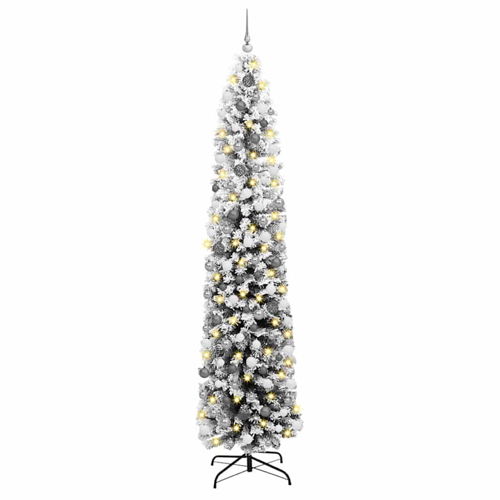 Kunstkerstboom Groen 240 cm PVC en Staal en Kunststof