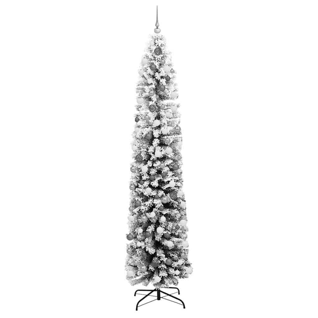 Kunstkerstboom Groen 240 cm PVC en Staal en Kunststof
