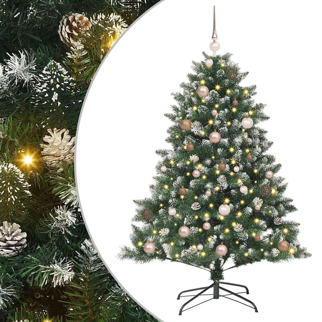 Kunstkerstboom met 150 LED Groen 150 cm PVC en Plastic en Staal