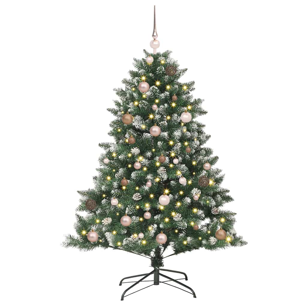 Kunstkerstboom met 150 LED Groen 150 cm PVC en Plastic en Staal