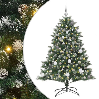 Kunstkerstboom met 150 LED Groen 150 cm PVC en Plastic en Staal