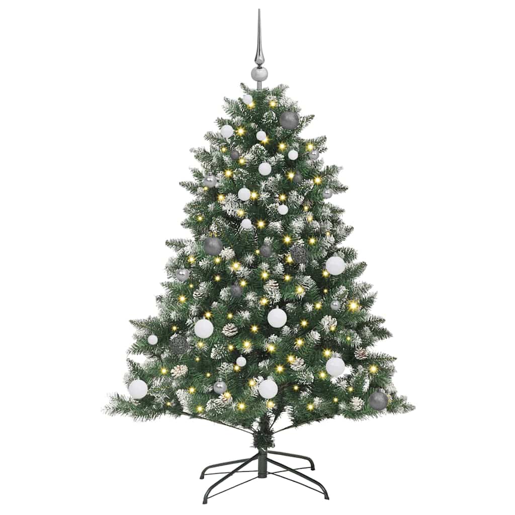 Kunstkerstboom met 150 LED Groen 150 cm PVC en Plastic en Staal