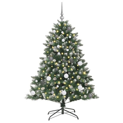 Kunstkerstboom met 150 LED Groen 150 cm PVC en Plastic en Staal