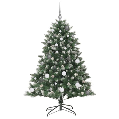 Kunstkerstboom met 150 LED Groen 150 cm PVC en Plastic en Staal