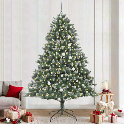 Kunstkerstboom met 300 LED Groen 240 cm PVC en Plastic en Staal