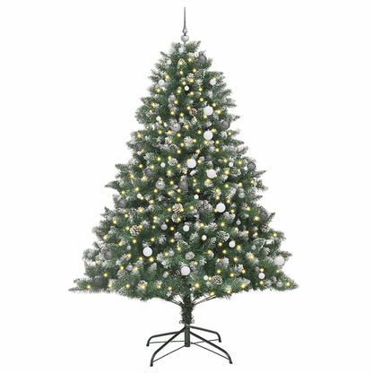 Kunstkerstboom met 300 LED Groen 240 cm PVC en Plastic en Staal