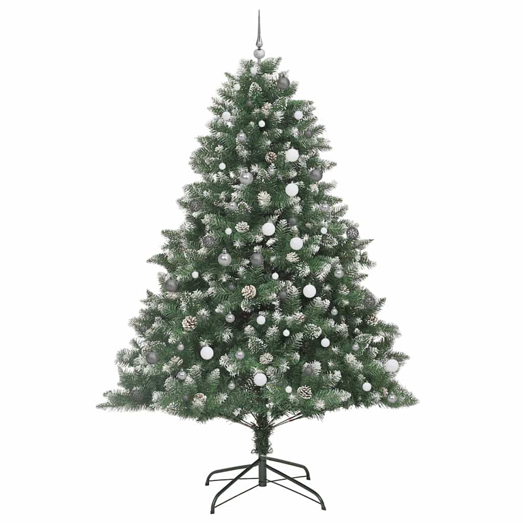 Kunstkerstboom met 300 LED Groen 240 cm PVC en Plastic en Staal