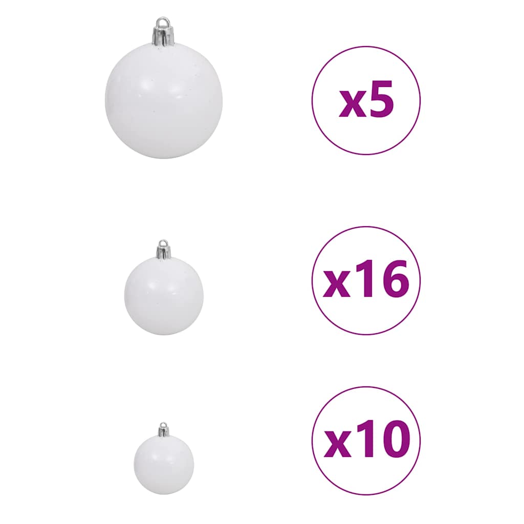 Kunstmatige slanke kerstboom met 300 LED Groen en Wit 210 cm