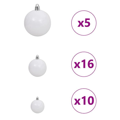 Kunstmatige slanke kerstboom met 300 LED Groen en Wit 240 cm