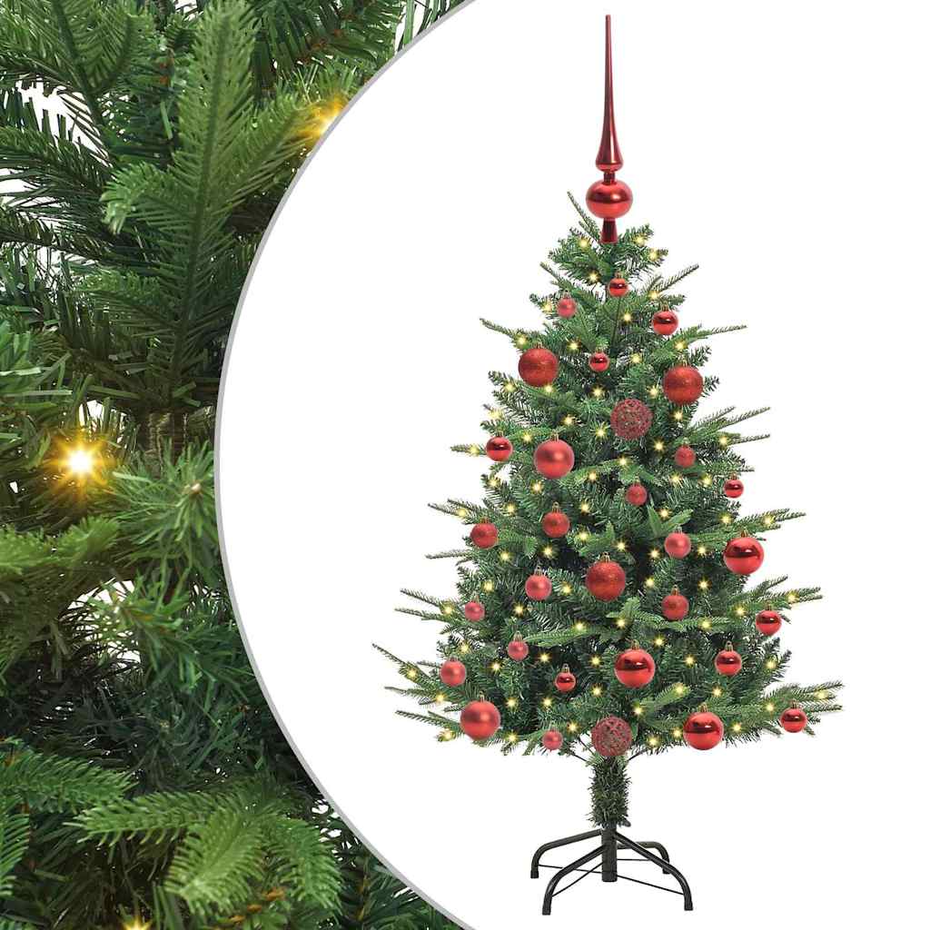 Kunstmatige Vorstverlichte Kerstboom met Bal Set Groen 120 cm