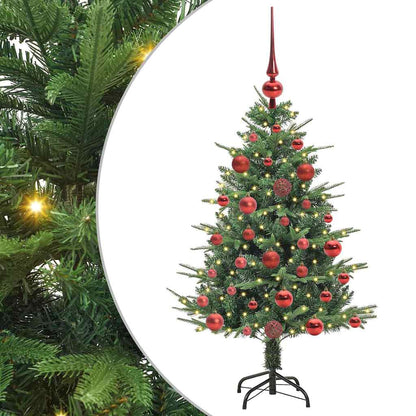 Kunstmatige Vorstverlichte Kerstboom met Bal Set Groen 120 cm