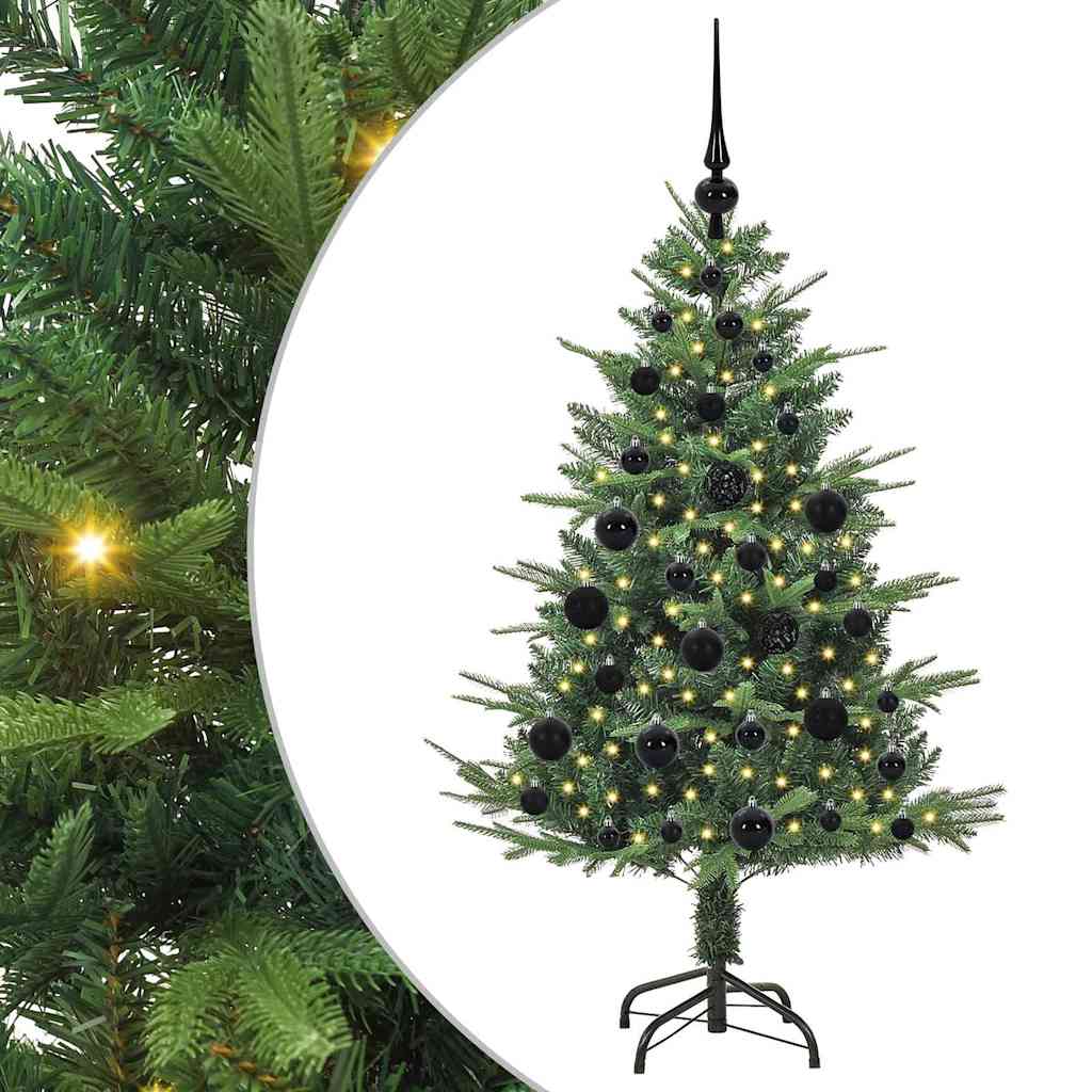 Kunstmatige Vorstverlichte Kerstboom met Bal Set Groen 120 cm