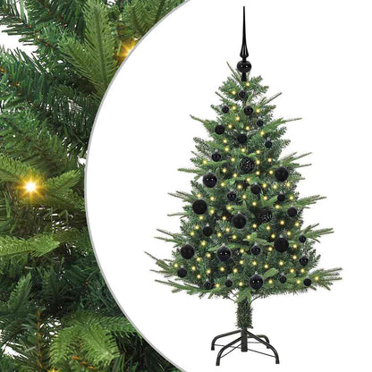 Kunstmatige Vorstverlichte Kerstboom met Bal Set Groen 120 cm