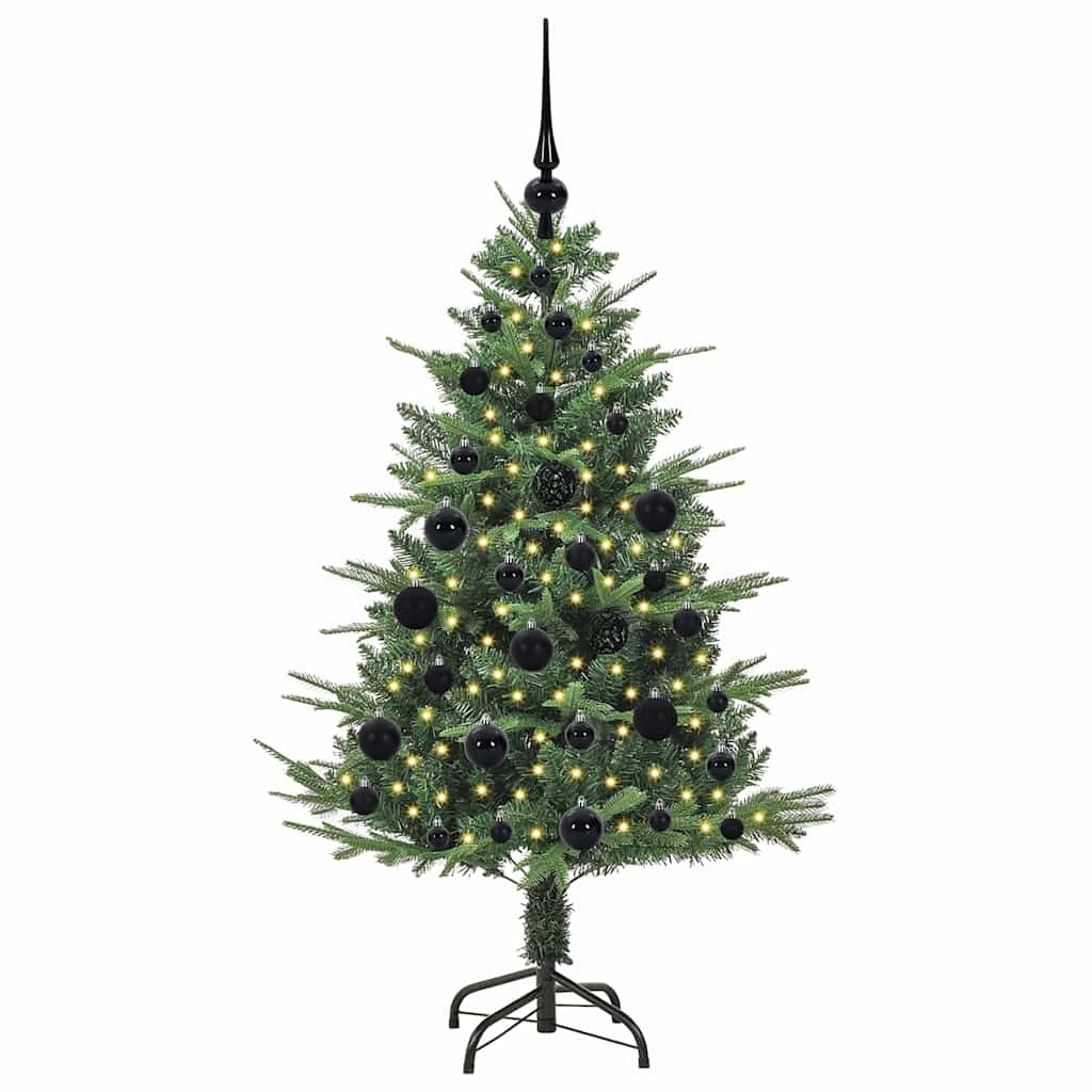 Kunstmatige Vorstverlichte Kerstboom met Bal Set Groen 120 cm