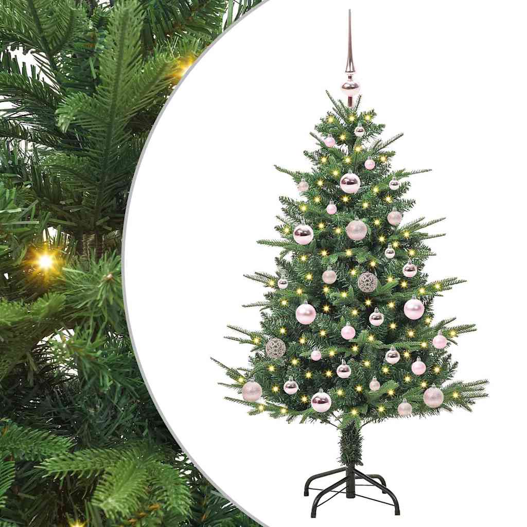Kunstmatige Vorstverlichte Kerstboom met Bal Set Groen 120 cm