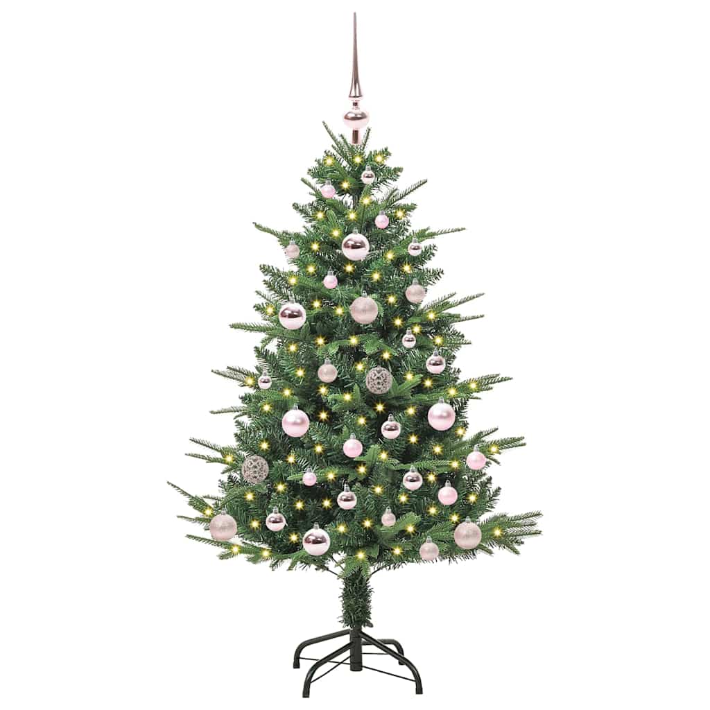 Kunstmatige Vorstverlichte Kerstboom met Bal Set Groen 120 cm