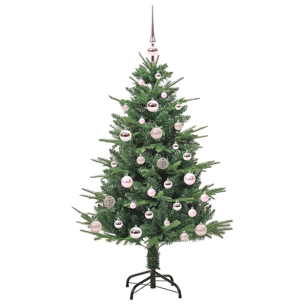 Kunstmatige Vorstverlichte Kerstboom met Bal Set Groen 120 cm